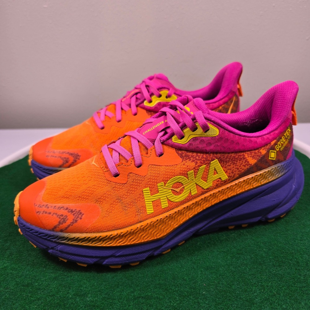 Hoka Challenger ATR 7 GTX Trail Shoes Womens 8.5 Papaya Fuchsia 1134532 VOPY